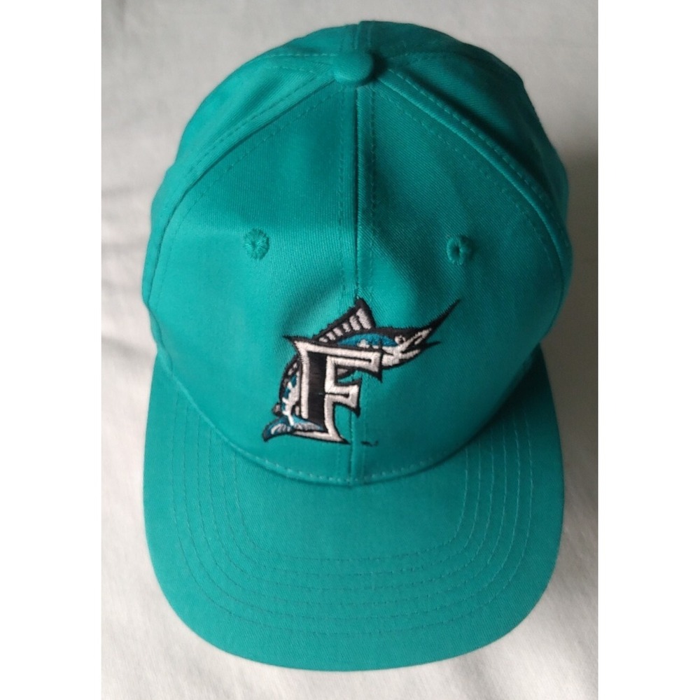 Florida Marlins Cap Hat Black Adjustable MLB Team Baseball Outdoor Cap 90s Vtg